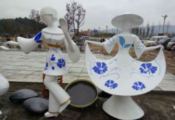 大型仕女雕塑廠家  彩繪公園小品  仿古仕女雕塑價(jià)格