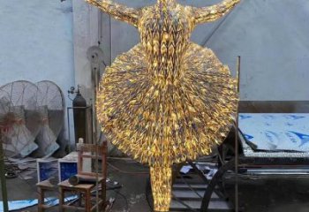 鏤空舞女雕塑廠家 園林小品  廣場不銹鋼舞女雕塑價格