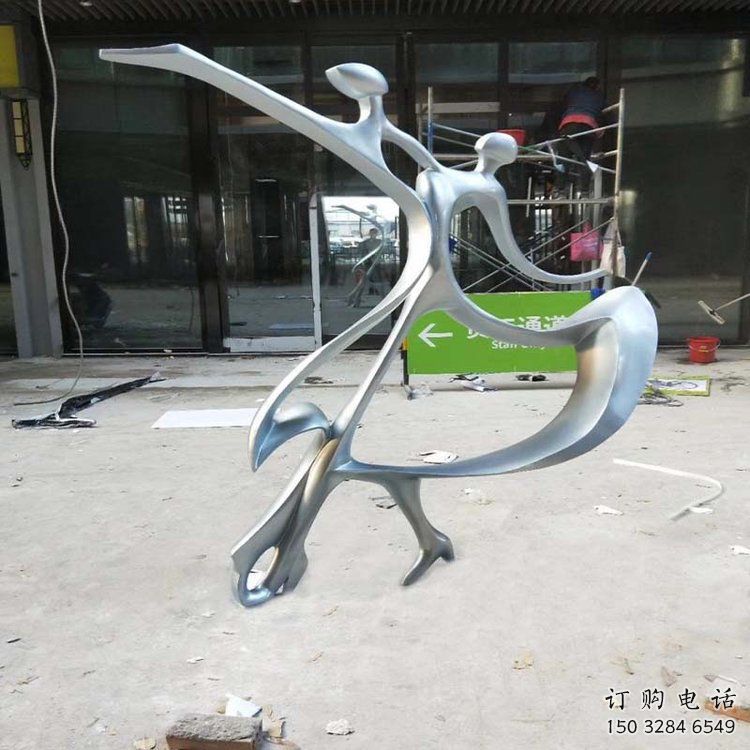 異形芭蕾舞雕塑廠家 現(xiàn)代小品  幾何不銹鋼芭蕾舞雕塑廠