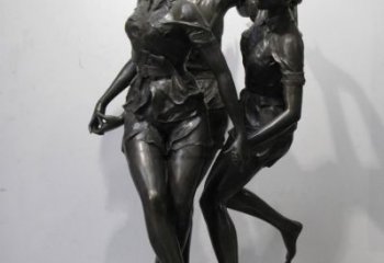 抽象跳舞雕塑廠家  仿古公園小品  烤漆跳舞雕塑報價