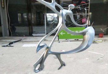 異形芭蕾舞雕塑廠家 現(xiàn)代小品  幾何不銹鋼芭蕾舞雕塑廠