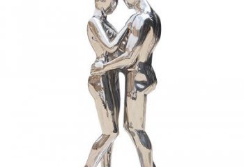 鏡面戀人雕塑廠家 大型擺件  現(xiàn)代不銹鋼戀人雕塑定做