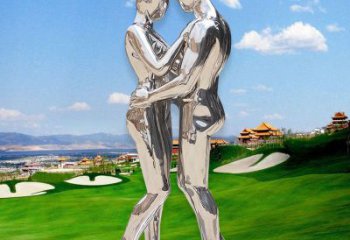 現(xiàn)代戀人雕塑廠家 大型別墅區(qū)擺件 鏡面不銹鋼戀人雕塑擺件