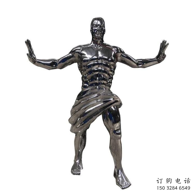 現代男子雕塑廠家 大型別墅區擺件  戶外不銹鋼男子雕塑制作