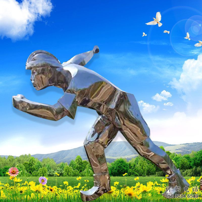 戶外青少年雕塑廠家  公園小品  現(xiàn)代不銹鋼青少年雕塑產品