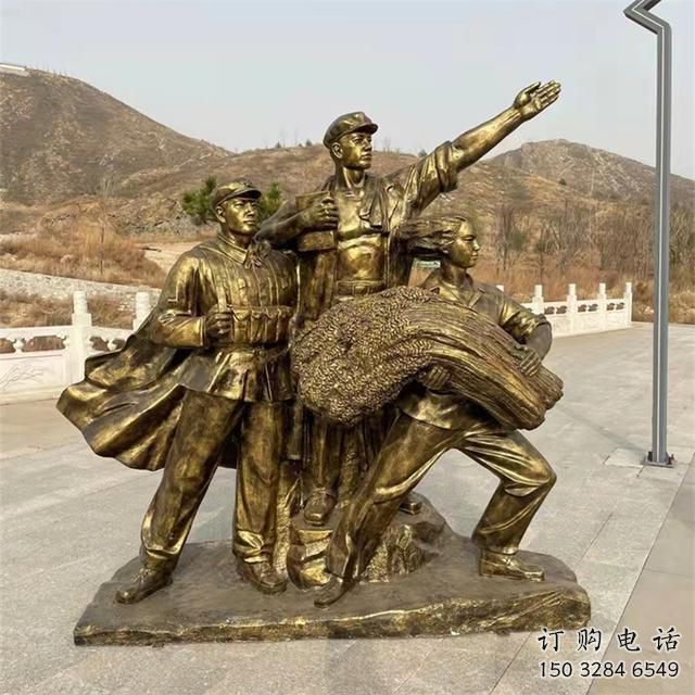 彩繪戰士雕塑廠家  廣場小品擺件 街頭戰士雕塑廠