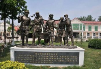 戶外擁軍雕塑廠家 噴漆小品  公園擁軍雕塑報價