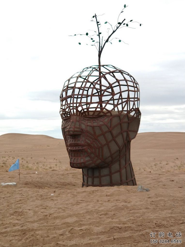 中式大頭入雕塑廠家  鏤空小品  創(chuàng)意不銹鋼大頭入雕塑廠