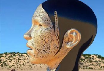 烤漆大頭入雕塑廠家  廣場小品  戶外不銹鋼大頭入雕塑廠