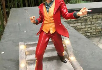 烤漆小丑雕塑廠家 創(chuàng)意小品  戶外小丑雕塑定做