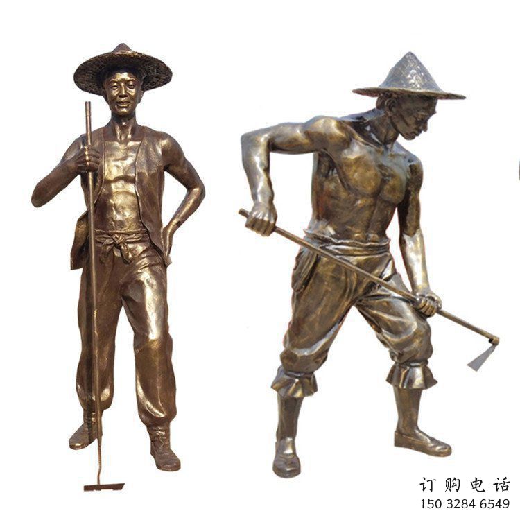 烤漆農民雕塑廠家  公園小品  戶外仿古農民雕塑廠