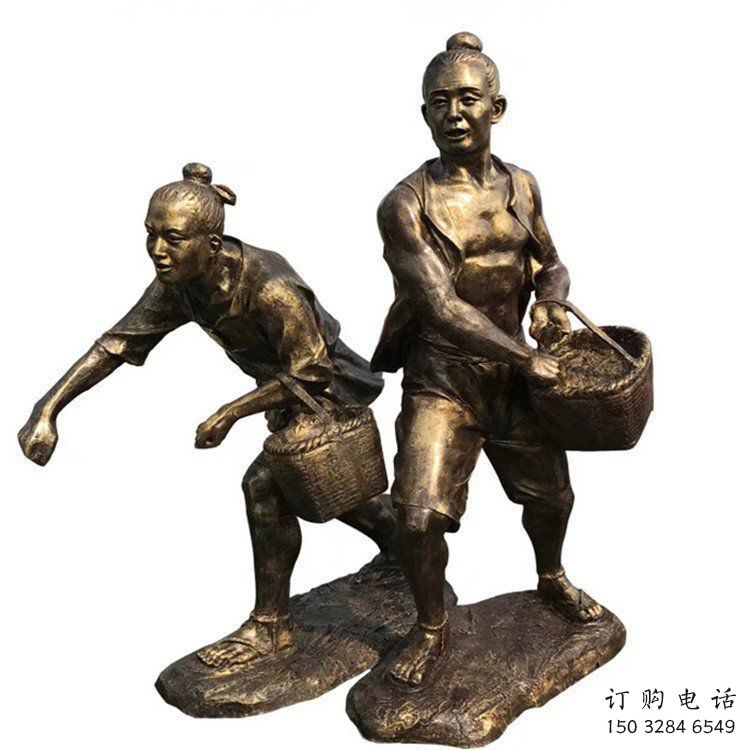 大型農(nóng)民雕塑廠家  仿古公園小品  戶外農(nóng)民雕塑廠