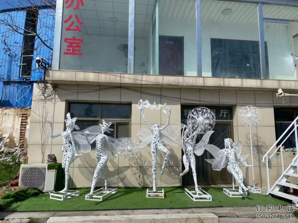 創意花仙子雕塑廠家 現代小品 公園不銹鋼花仙子雕塑廠