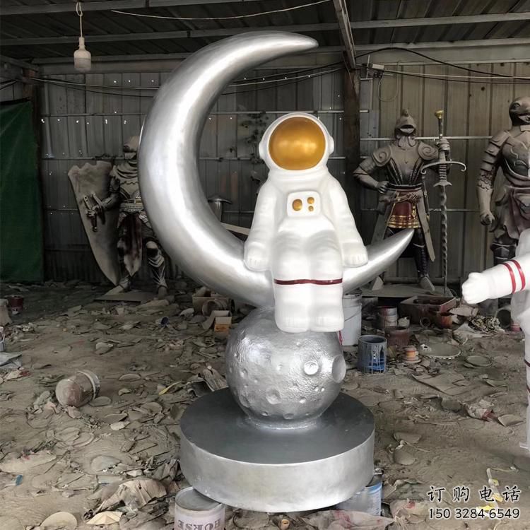 烤漆太空人雕塑廠家 廣場小品  仿真太空人雕塑廠