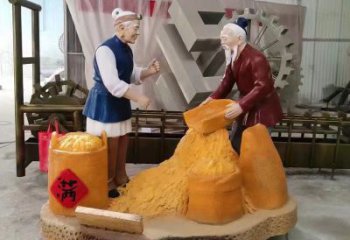 園林農(nóng)民雕塑廠家  彩繪小品 中式農(nóng)民雕塑加工制作