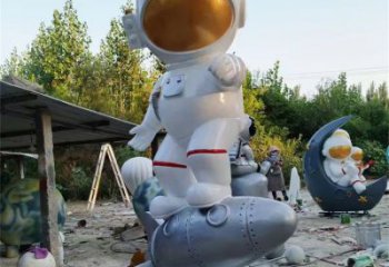 公園太空人雕塑廠家 戶外擺件  彩繪太空人雕塑制作