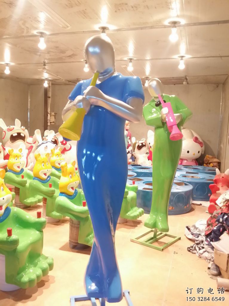 現代音樂人雕塑廠家 大型別墅區擺件  彩繪音樂人雕塑廠