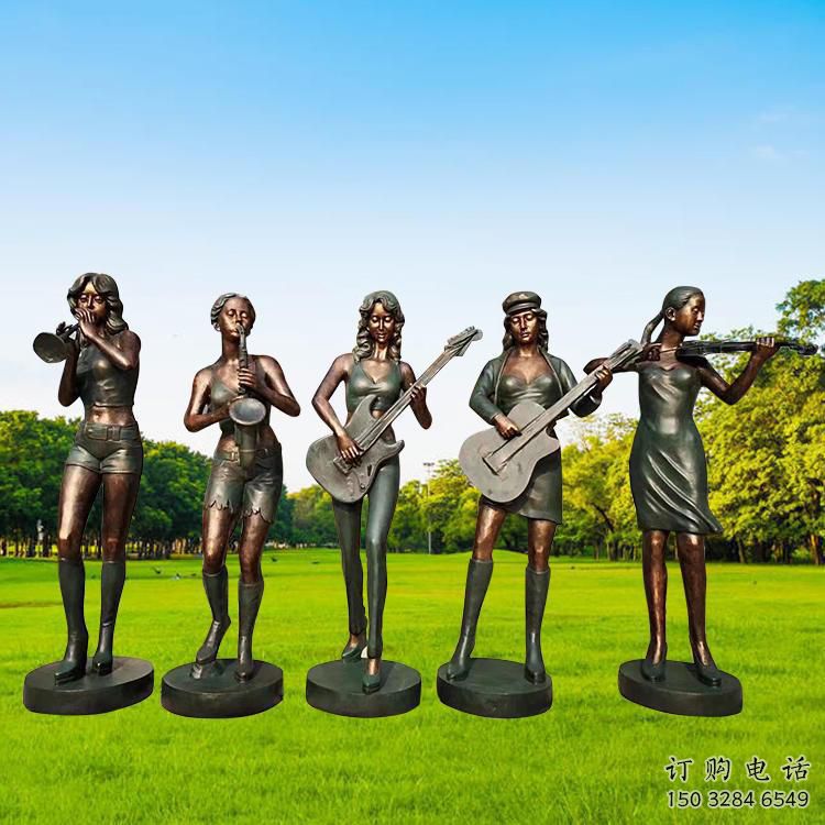 仿古樂隊雕塑廠家 草地小品 房地產樂隊雕塑廠