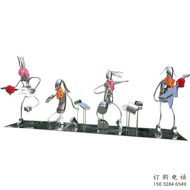 幾何樂隊雕塑廠家  公園小品  不銹鋼戶外樂隊雕塑工廠