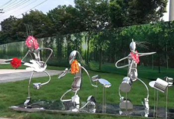 鏡面音樂人雕塑廠家 大型擺件  現(xiàn)代不銹鋼音樂人雕塑廠