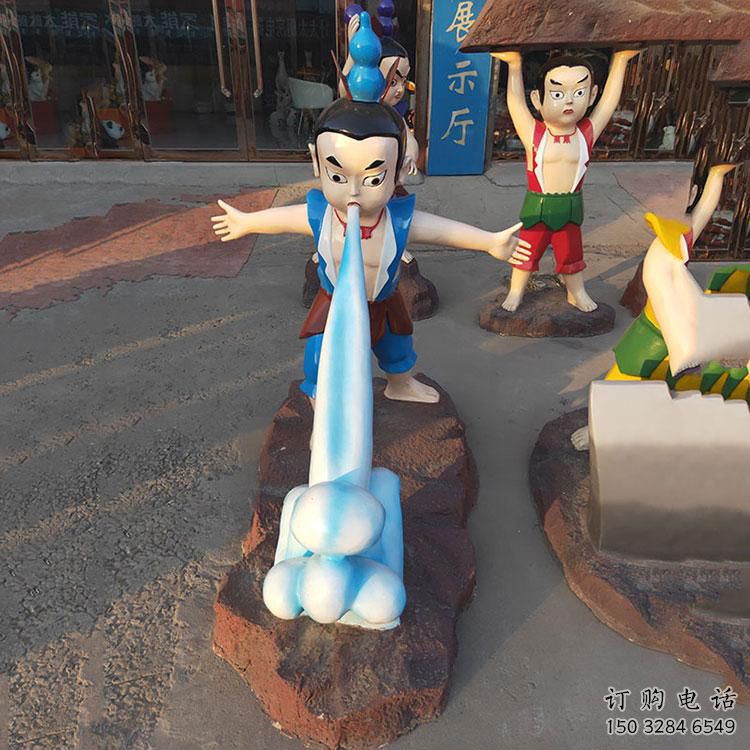 彩繪葫蘆娃雕塑廠家  公園擺件 街頭葫蘆娃雕塑廠