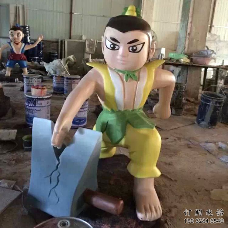 噴漆葫蘆娃雕塑廠家 中式小品 草地葫蘆娃雕塑廠