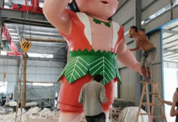 烤漆葫蘆娃雕塑廠家  現代彩繪小品  戶外葫蘆娃雕塑廠