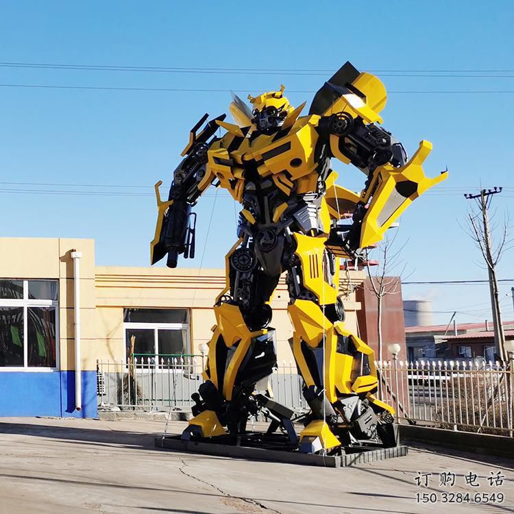烤漆變形金剛雕塑廠家 現代小品  戶外變形金剛雕塑規格
