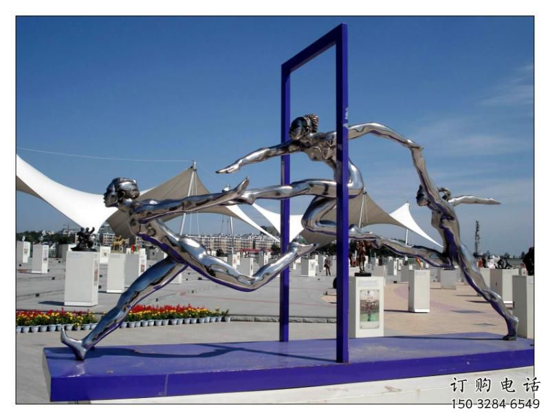 鏡面運動員雕塑廠家 大型擺件 戶外不銹鋼運動員雕塑廠