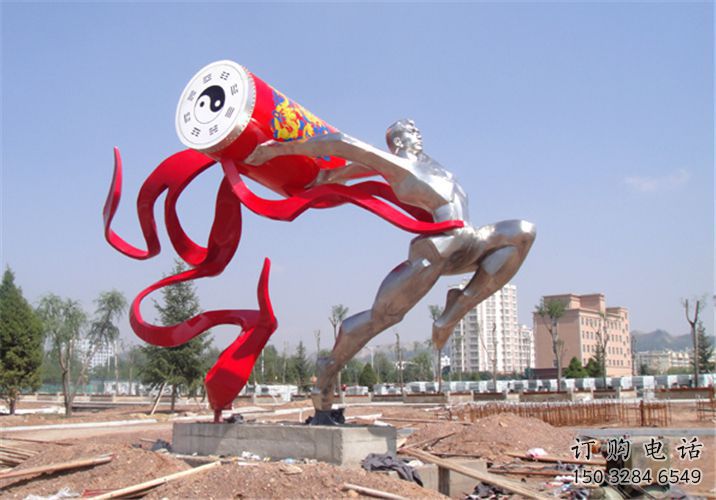 大型運動員雕塑廠家 現代小品  不銹鋼鏡面運動員雕塑廠