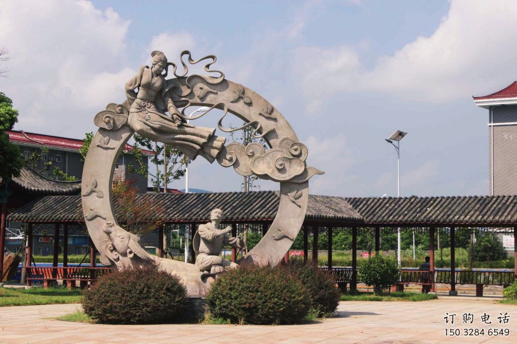 戶外牛郎織女雕塑廠家 噴漆小品  現代牛郎織女雕塑廠