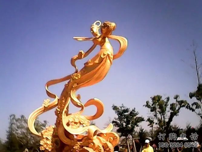 中式天女散花雕塑廠家  創意小品 游樂場天女散花雕塑廠