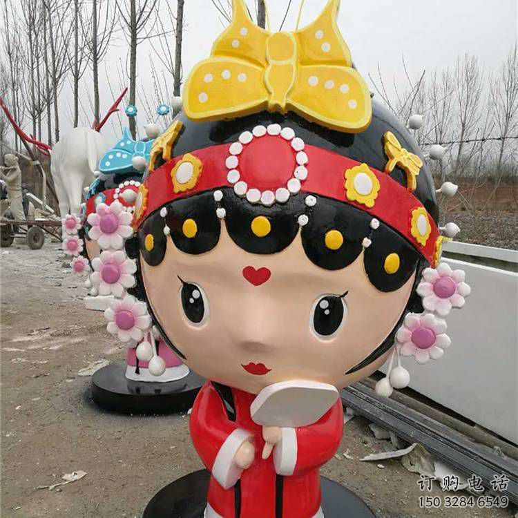 大型變臉雕塑廠家  彩繪烤漆小品  現代變臉雕塑廠