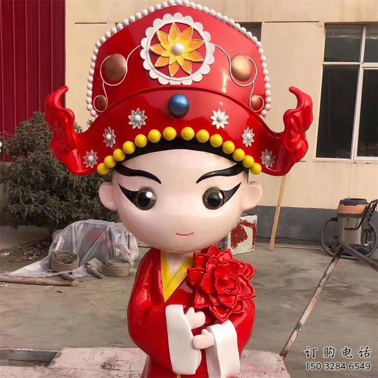 噴漆變臉雕塑廠家 中式小品  創意變臉雕塑擺件