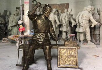 戶外魯班雕塑廠家 噴漆小品  大型魯班雕塑廠