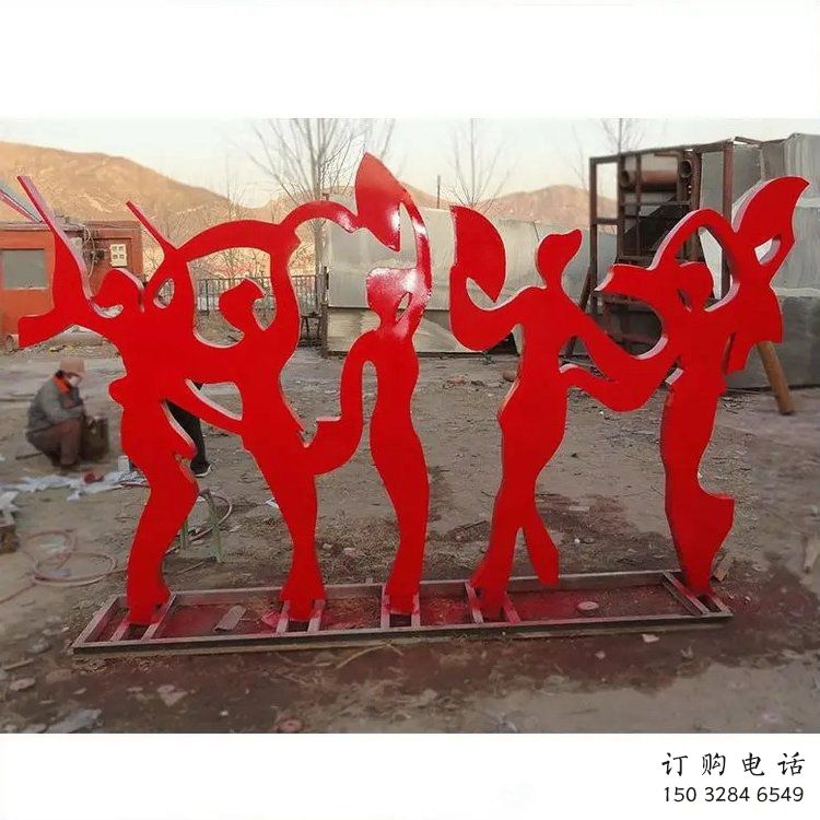 大型扭秧歌雕塑廠家  鏤空剪紙小品  現(xiàn)代街頭不銹鋼扭秧歌雕塑