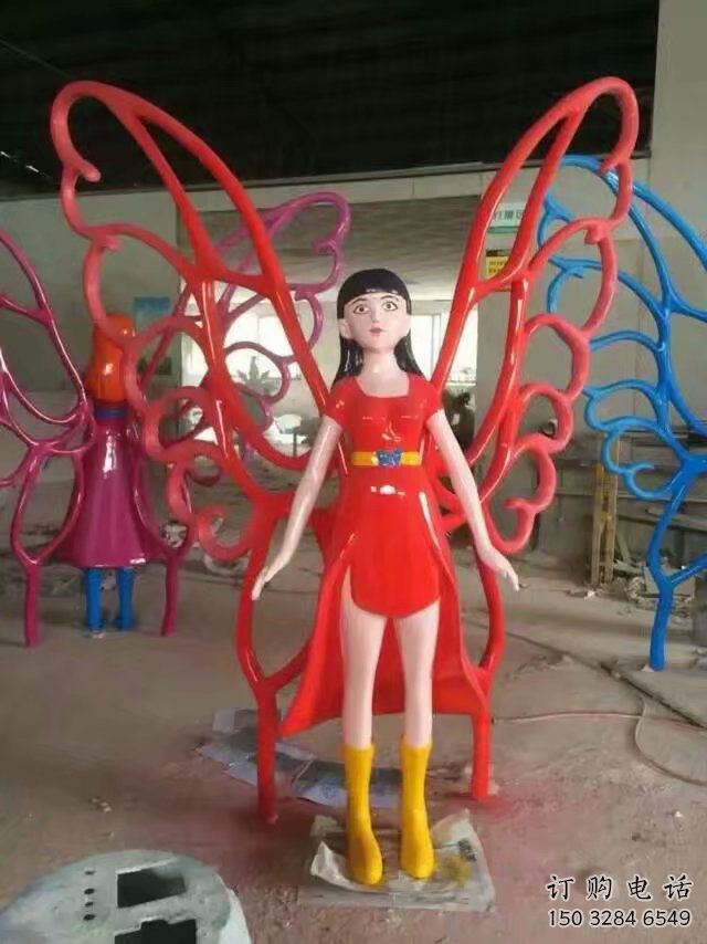 噴漆仙子雕塑廠家 中式小品 草地仙子雕塑擺件