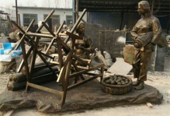 大型女工雕塑廠家  仿古烤漆小品  公園創(chuàng)意女工雕塑