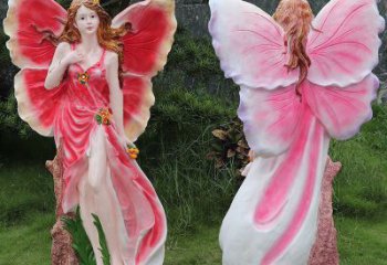 現代仙子雕塑廠家 大型別墅區擺件  彩繪仙子雕塑廠