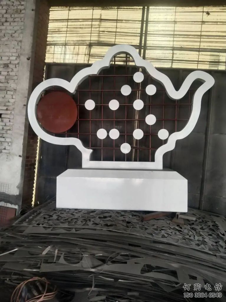 房地產(chǎn)地標(biāo)雕塑廠家 剪影公園擺件  鏤空不銹鋼地標(biāo)雕塑小品