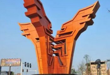 現(xiàn)代地標(biāo)雕塑廠家 大型擺件  創(chuàng)意烤漆不銹鋼地標(biāo)雕塑