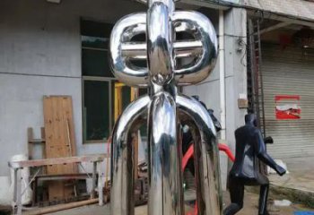 鏡面地標(biāo)雕塑廠家 大型擺件  現(xiàn)代創(chuàng)意不銹鋼地標(biāo)雕塑