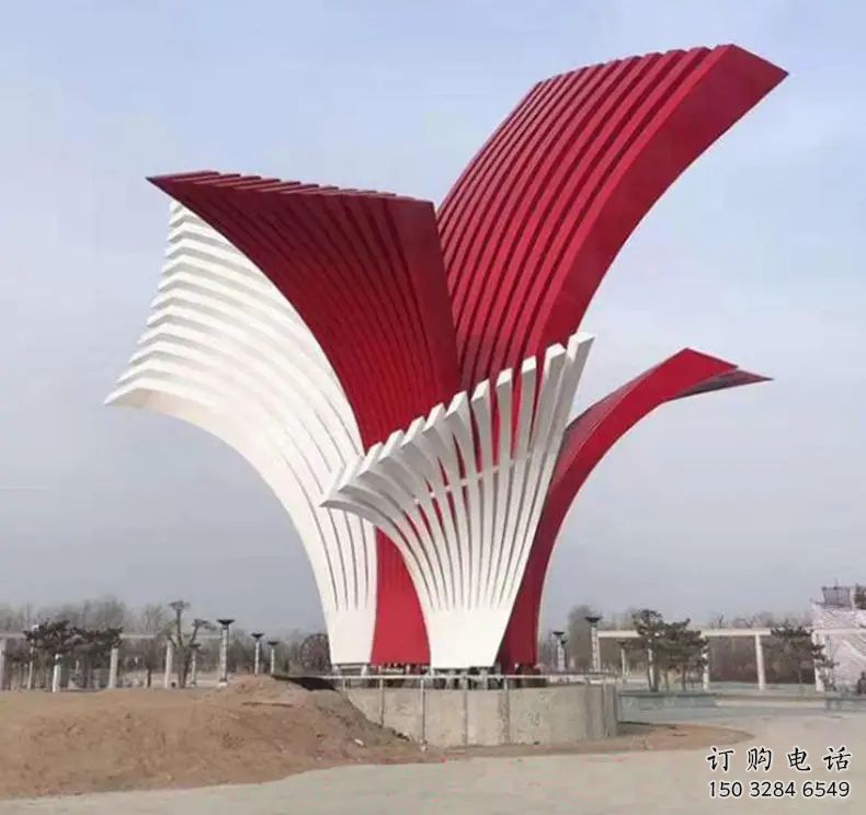 街頭標示牌雕塑廠家 大型別墅區擺件  烤漆不銹鋼標示牌雕塑