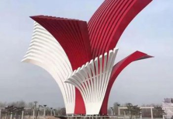 街頭標(biāo)示牌雕塑廠家 大型別墅區(qū)擺件  烤漆不銹鋼標(biāo)示牌雕塑