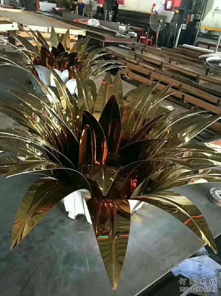 公園蘭花雕塑廠家 戶外擺件  戶外不銹鋼蘭花雕塑