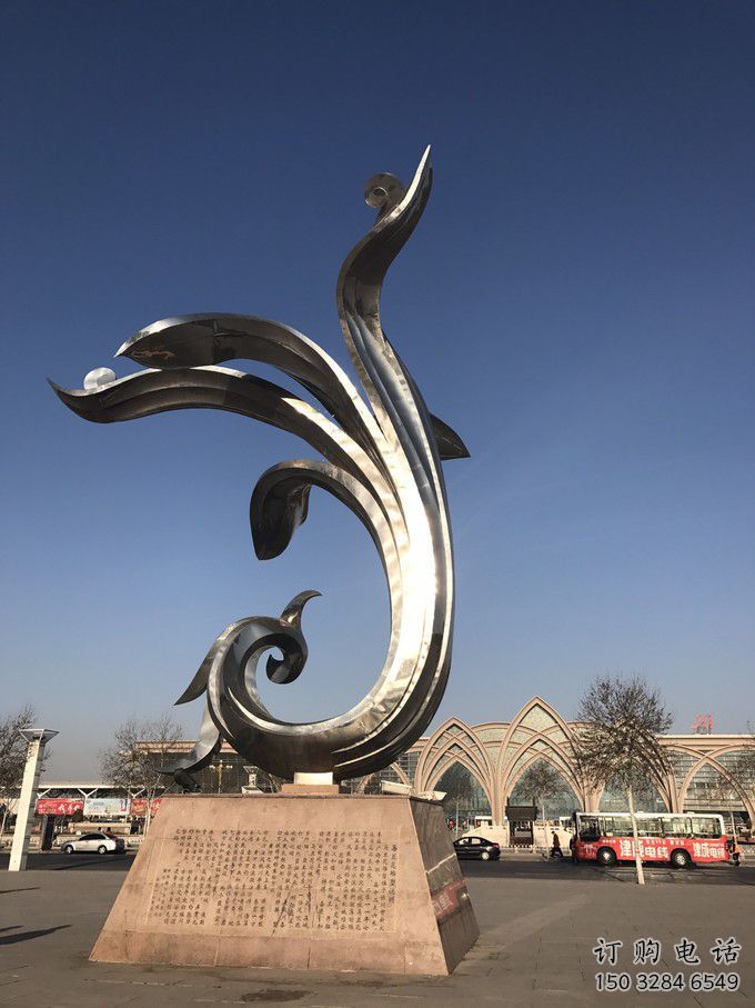 抽象玉蘭花雕塑廠家  公園花卉小品  戶外不銹鋼玉蘭花雕塑廠