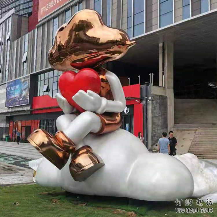 烤漆卡通人雕塑廠家  街頭小品  創意不銹鋼卡通人雕塑