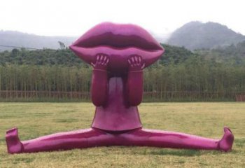 烤漆嘴唇雕塑廠家  公園小品  戶外不銹鋼嘴唇雕塑擺件