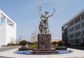 鍛造飛躍雕塑廠家 廣場(chǎng)小品 戶外不銹鋼飛躍雕塑