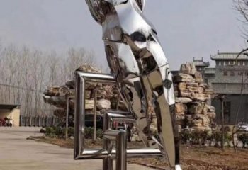 創意飛躍雕塑廠家  校園小品  大型不銹鋼飛躍雕塑